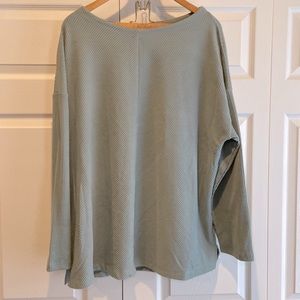 Ava & Viv women’s light blue rib knit sweater pull over